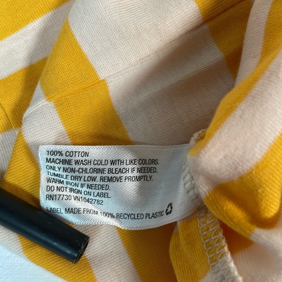 Merona Yellow White Ultimate LS Striped Shirt Top M - Picture 9 of 9